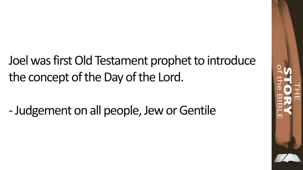joel was first old testament prophet to introduce