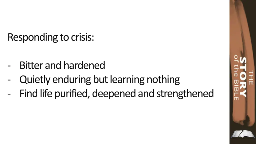 responding to crisis