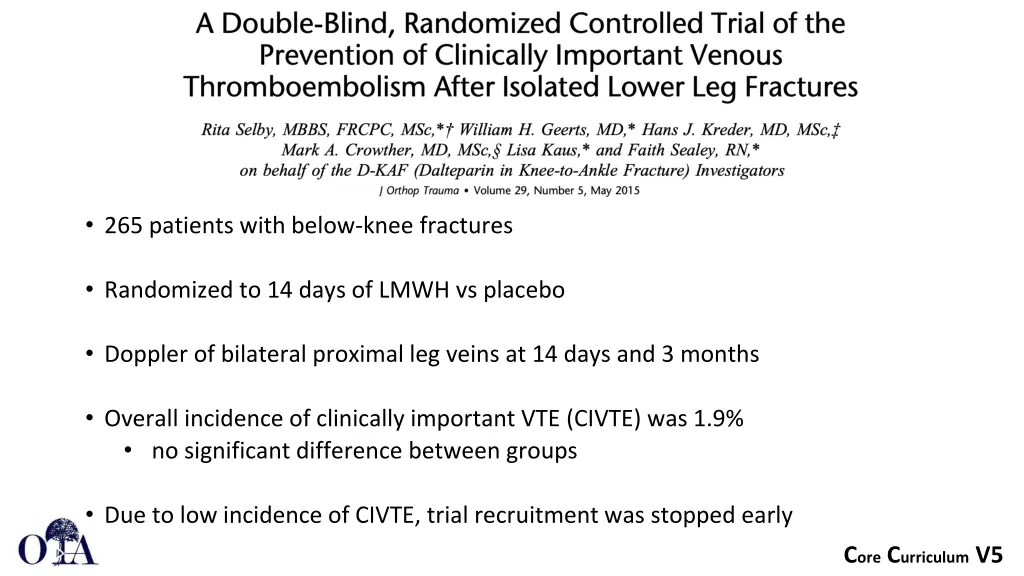 265 patients with below knee fractures