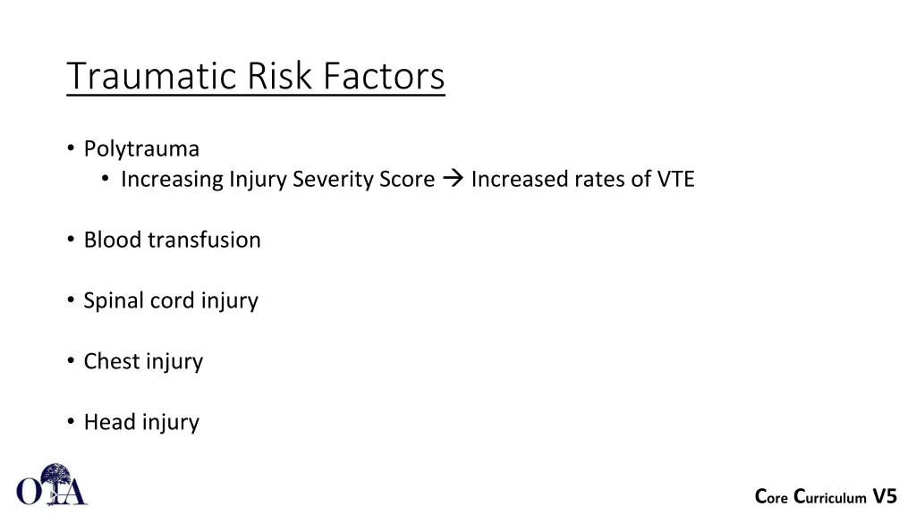 traumatic risk factors