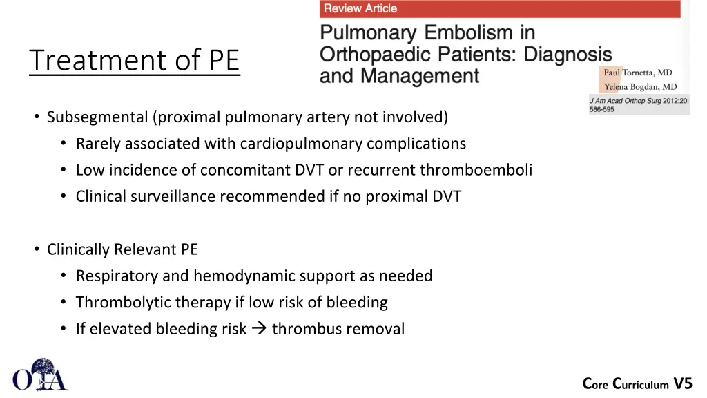 treatment of pe