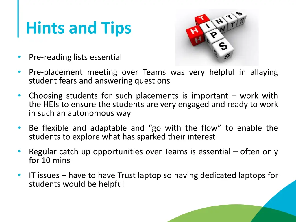 hints and tips