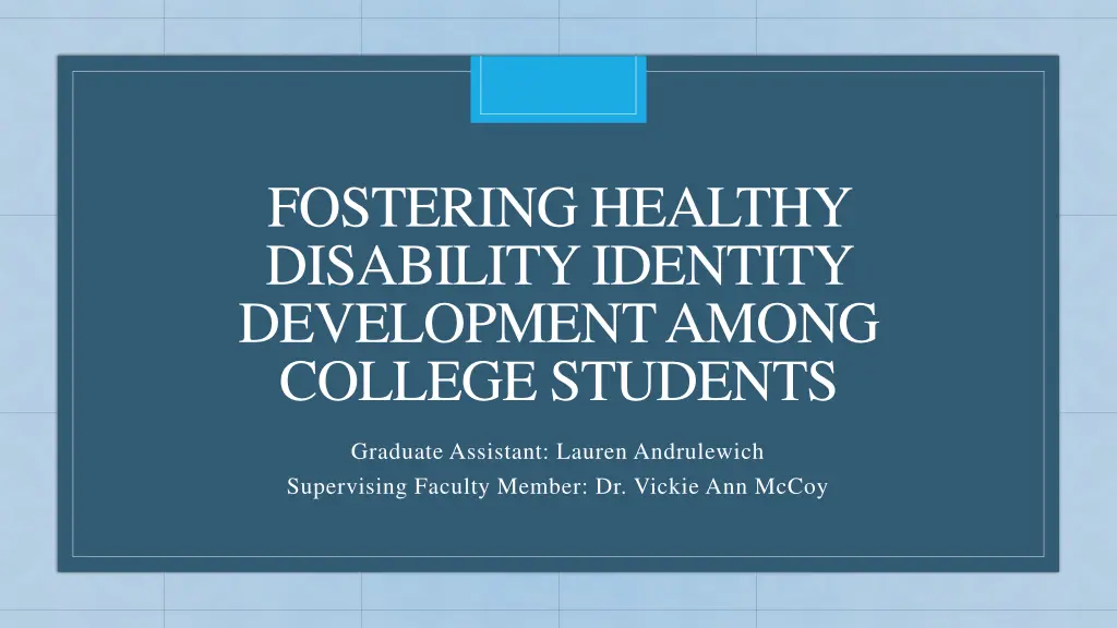fostering healthy disability identity development