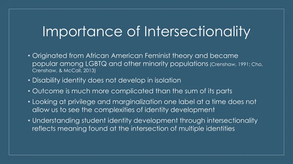 importance of intersectionality
