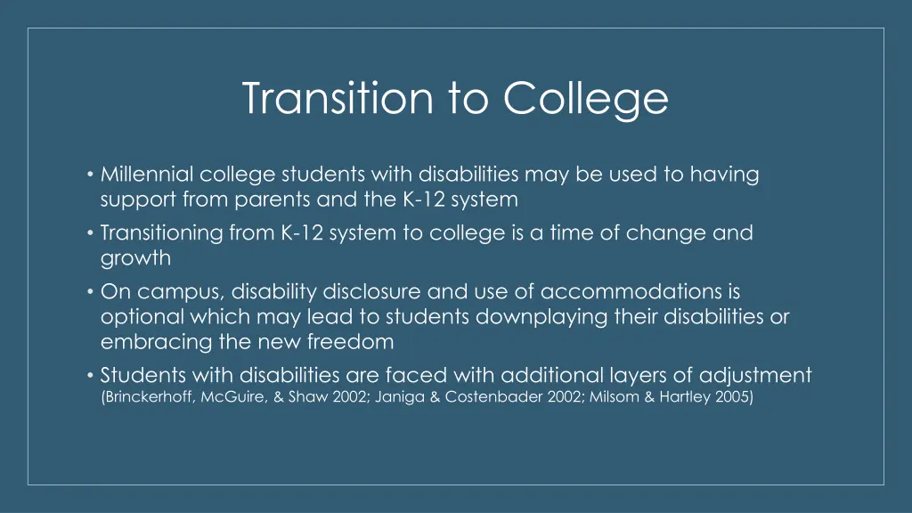 transition to college