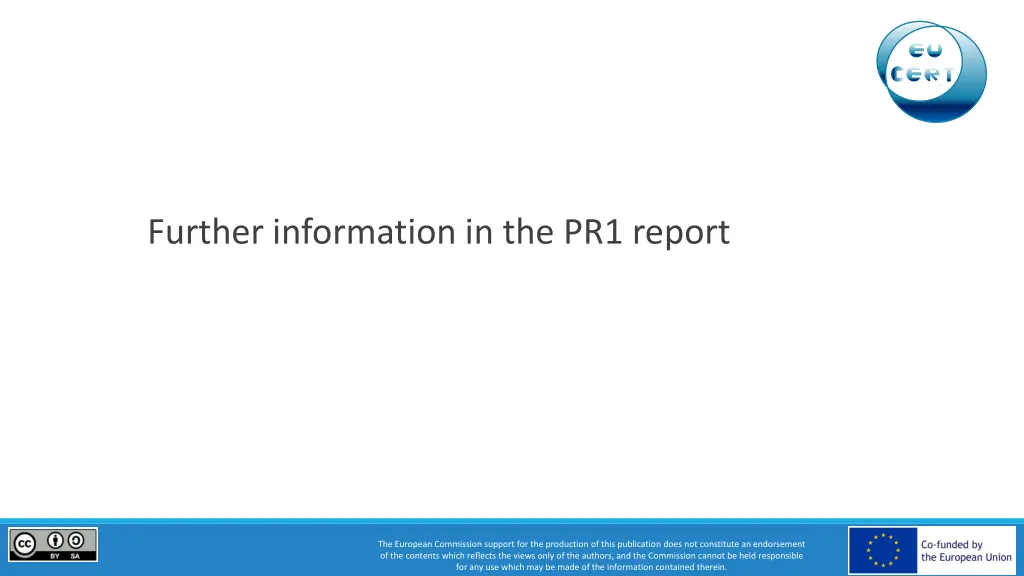 further information in the pr1 report
