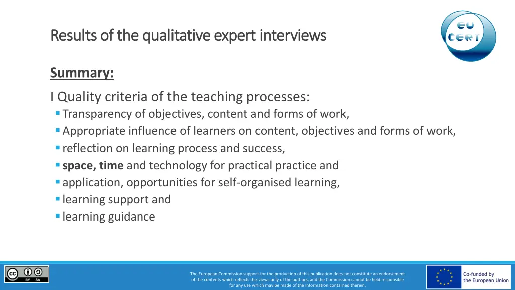 results of the qualitative expert results