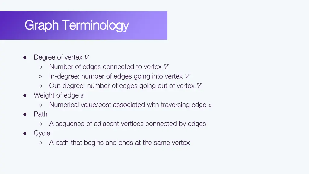 graph terminology graph terminology