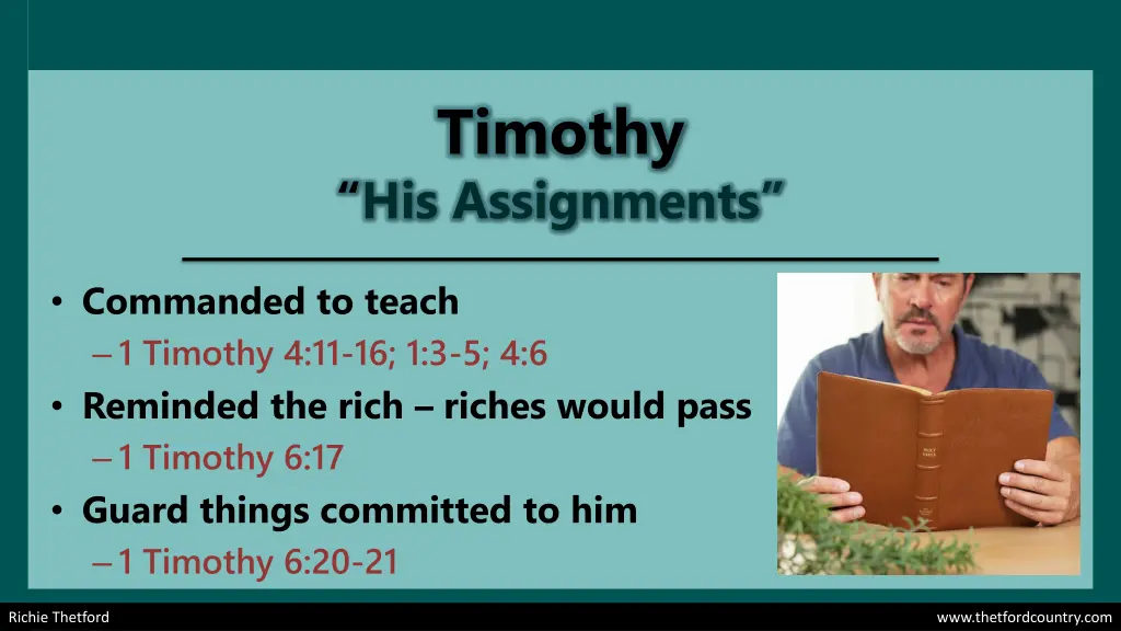 timothy his assignments