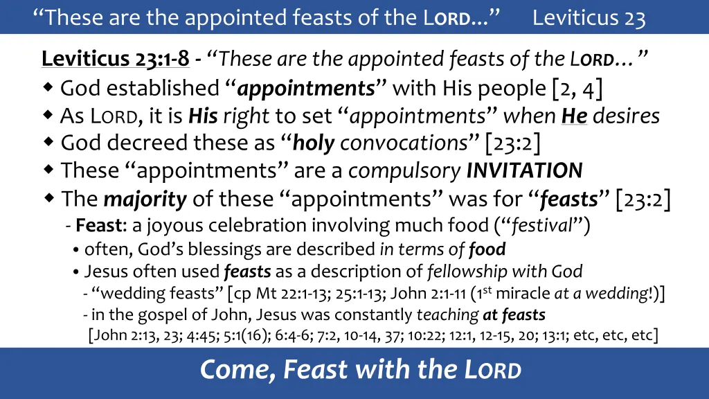 these are the appointed feasts 8