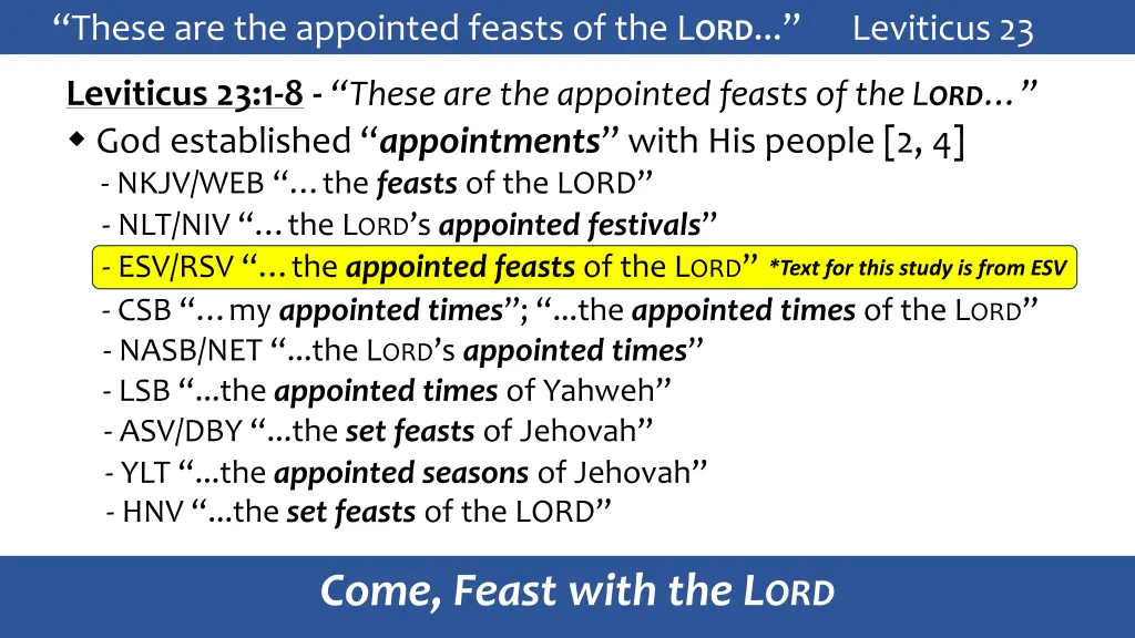 these are the appointed feasts