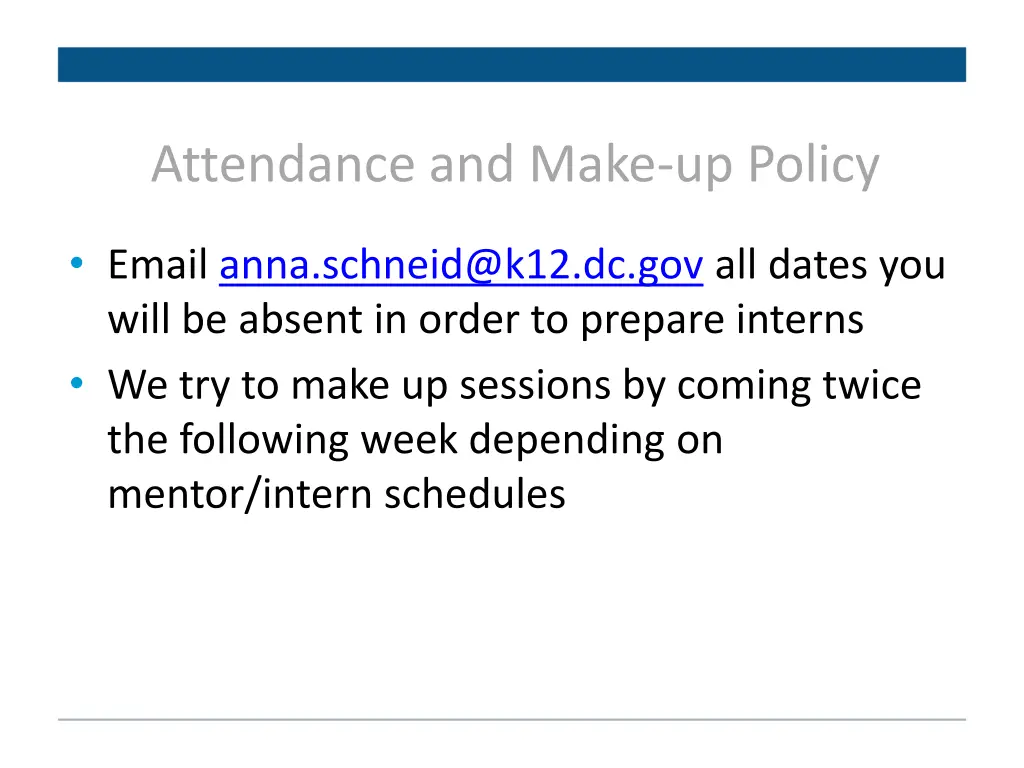 attendance and make up policy