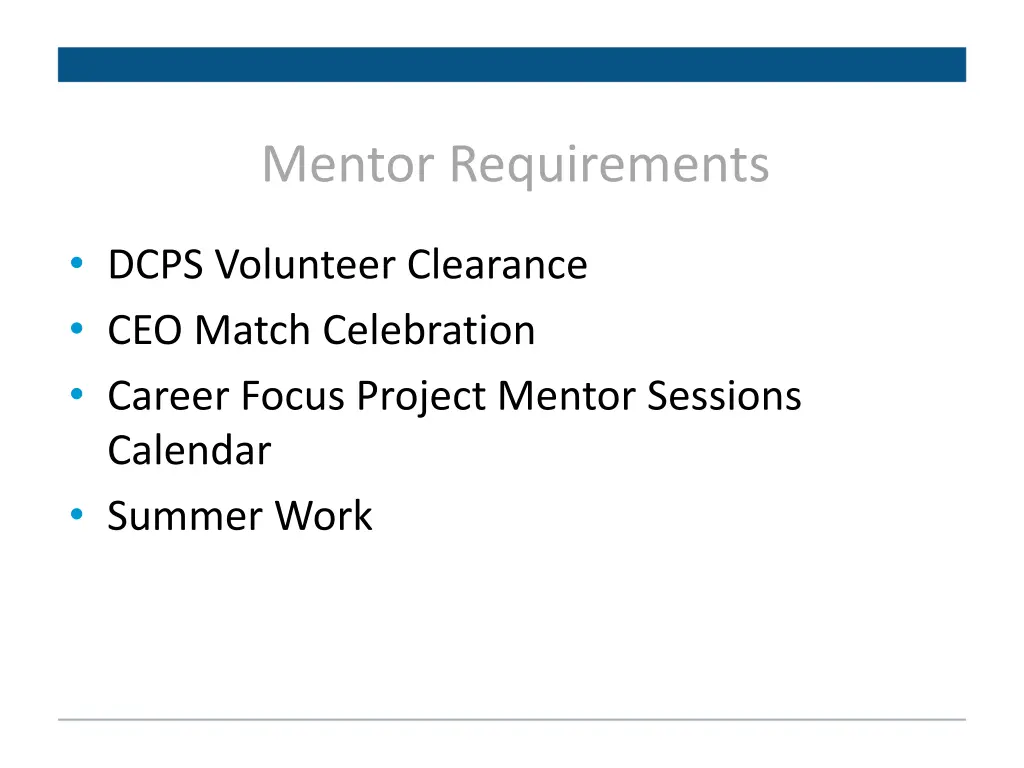 mentor requirements