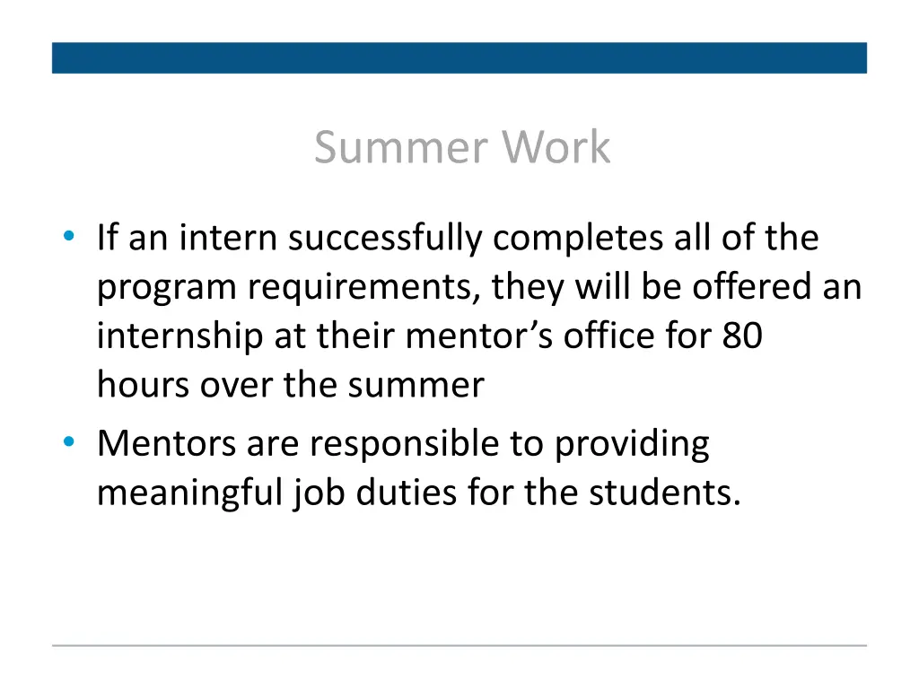 summer work