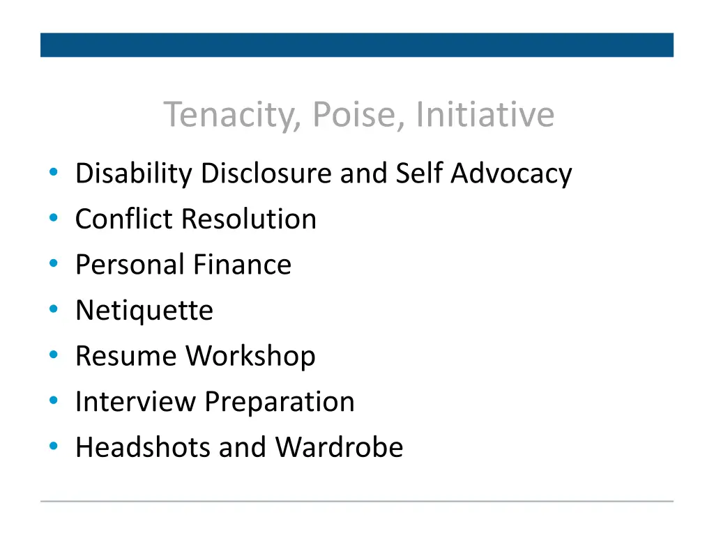 tenacity poise initiative