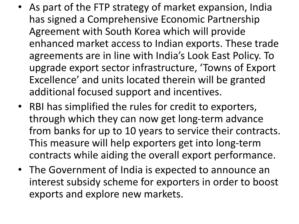 as part of the ftp strategy of market expansion