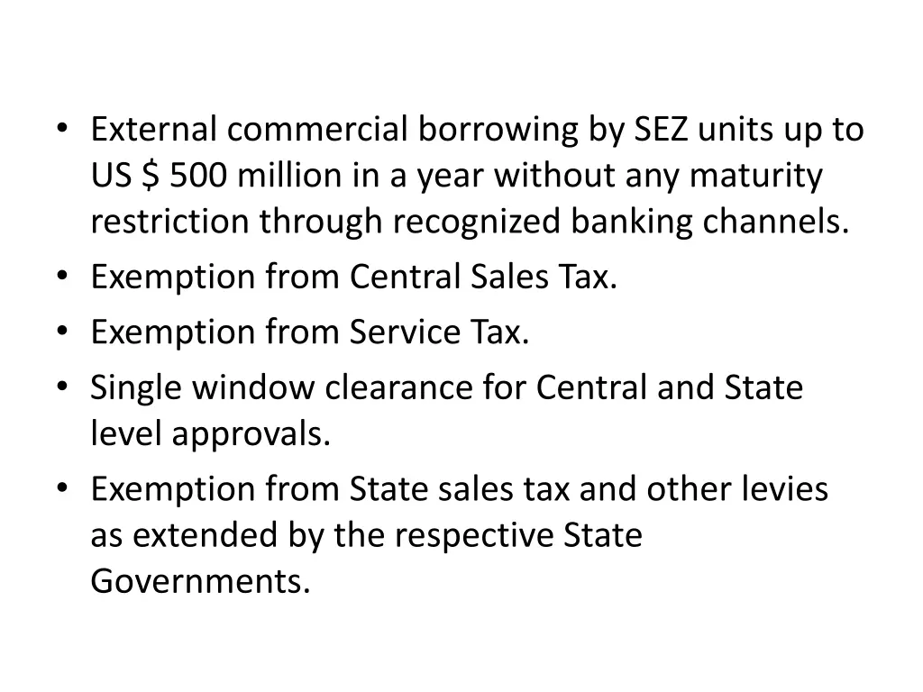 external commercial borrowing by sez units