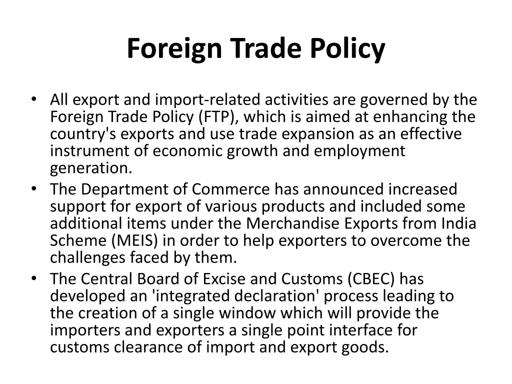 foreign trade policy