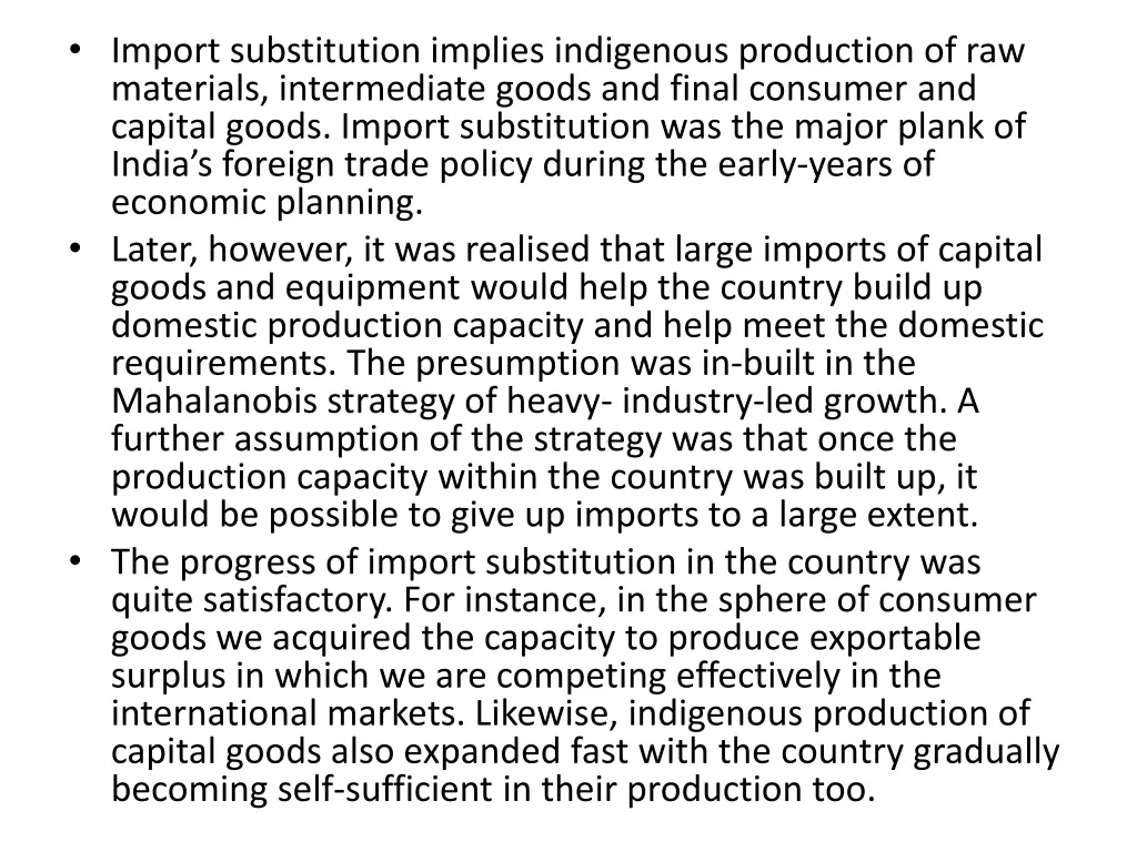 import substitution implies indigenous production