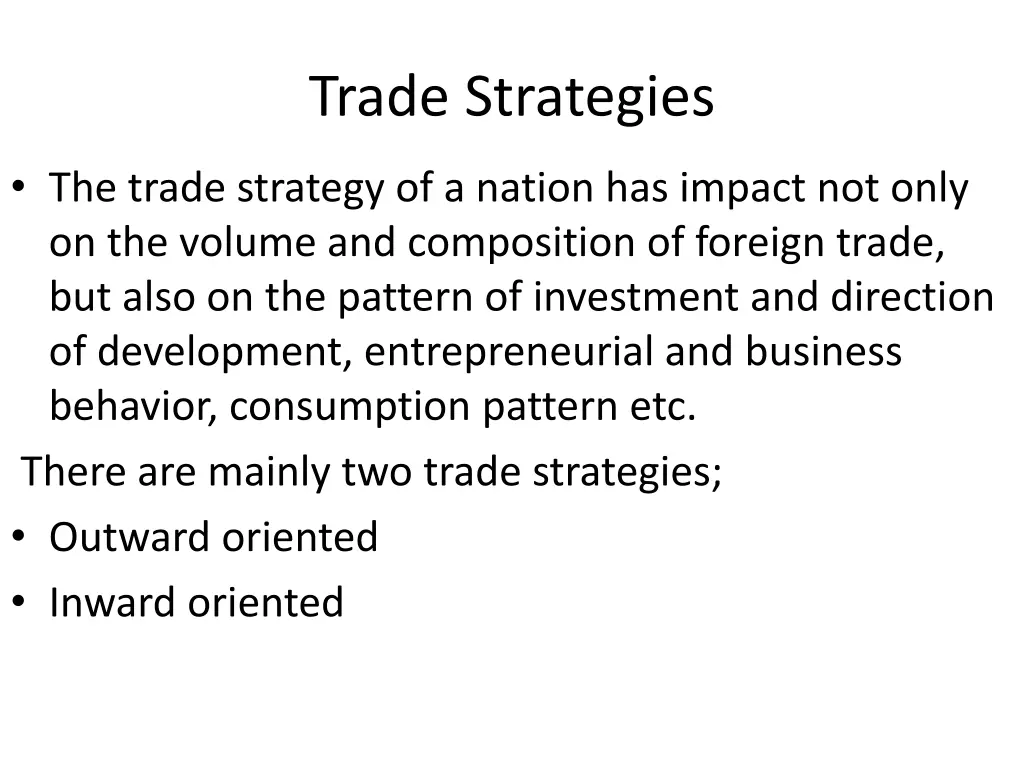 trade strategies