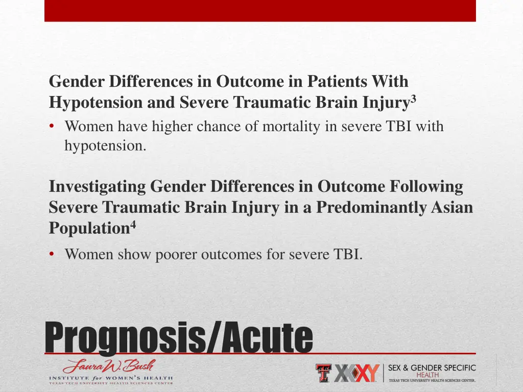 gender differences in outcome in patients with