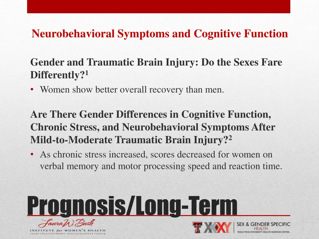 neurobehavioral symptoms and cognitive function
