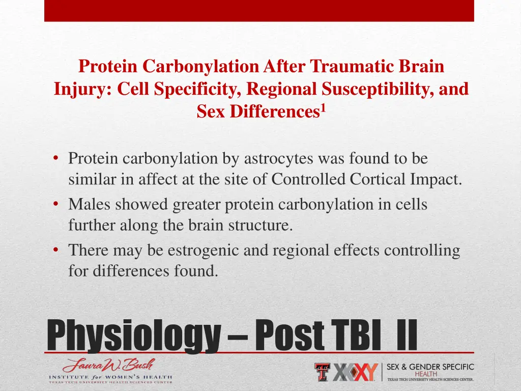 protein carbonylation after traumatic brain