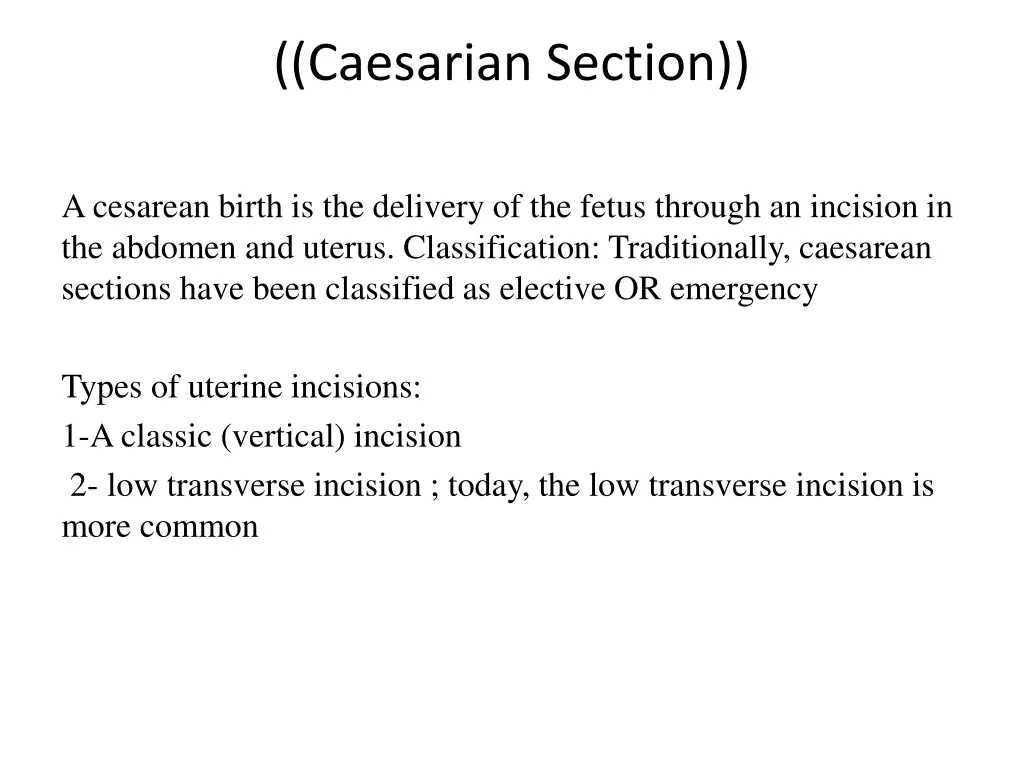 caesarian section