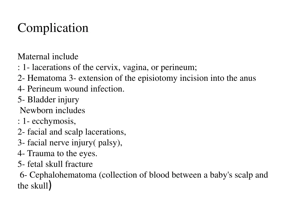 complication
