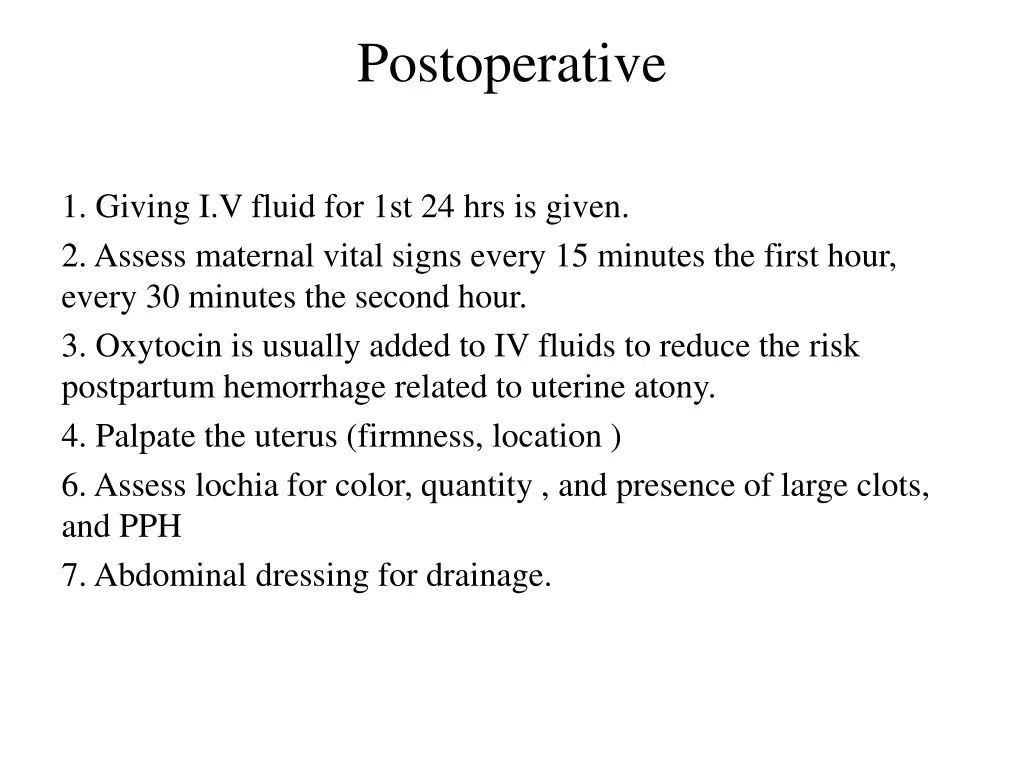 postoperative