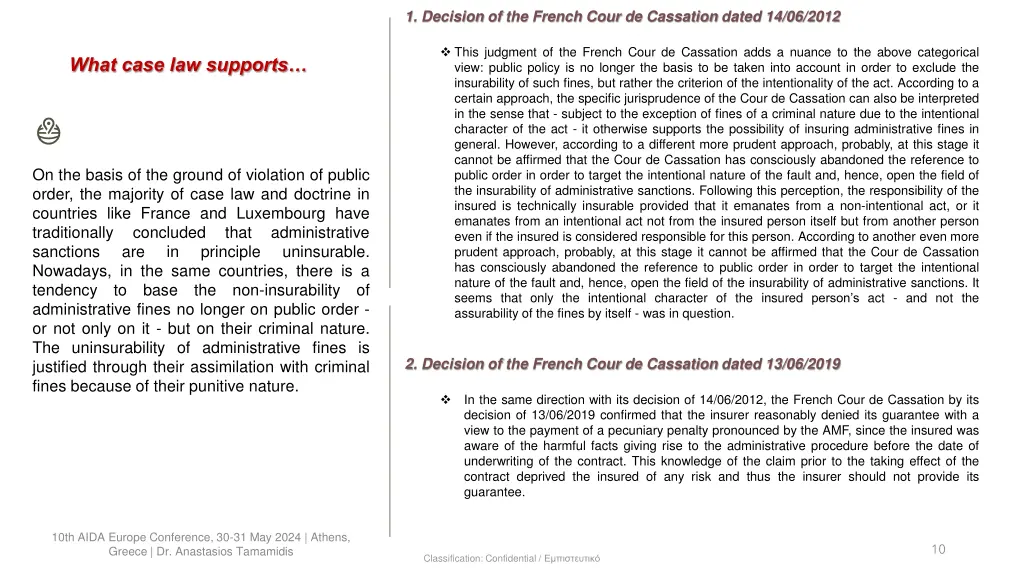1 decision of the french cour de cassation dated