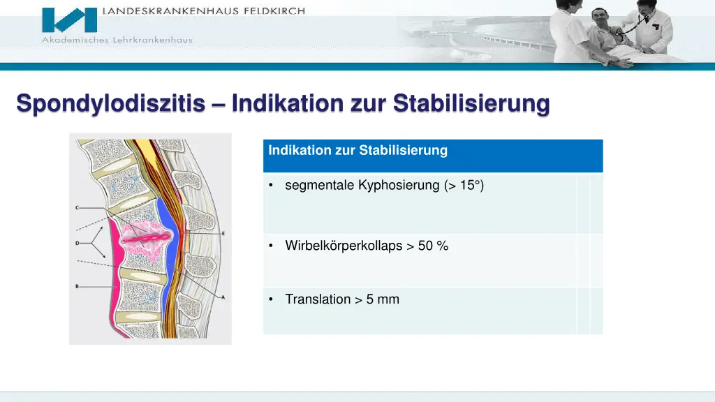 spondylodiszitis indikation zur stabilisierung