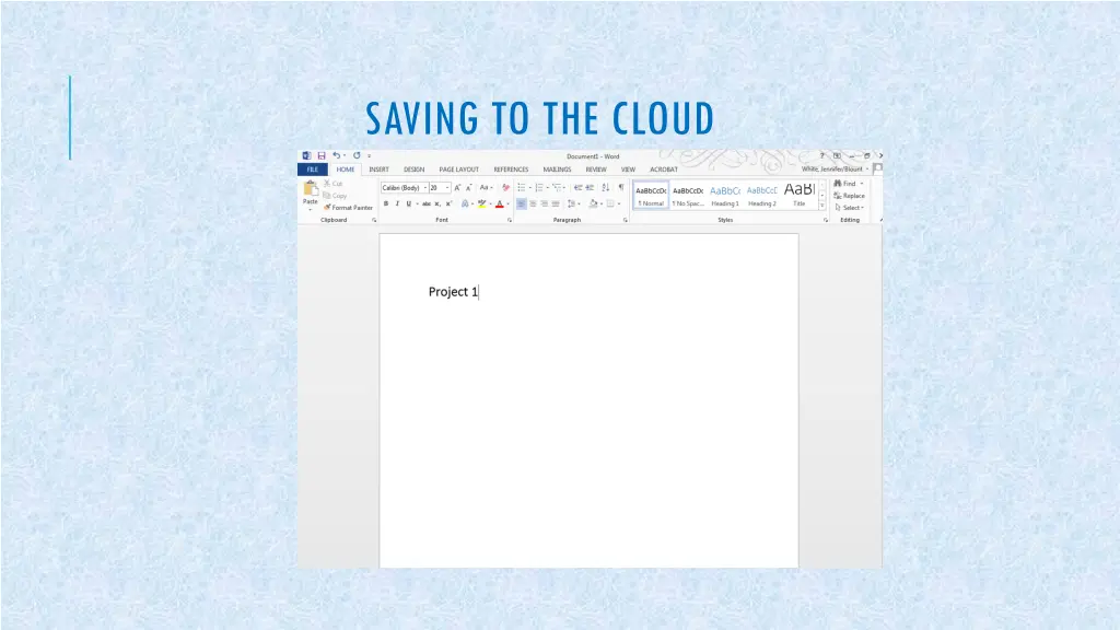 saving to the cloud