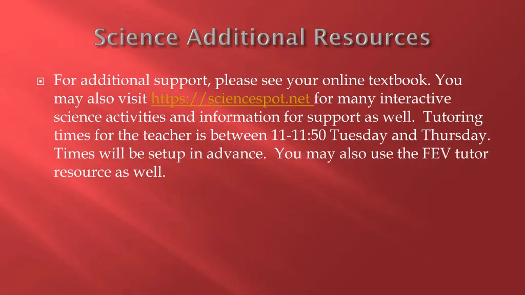for additional support please see your online