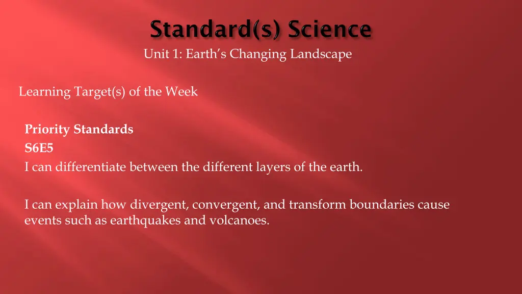 unit 1 earth s changing landscape