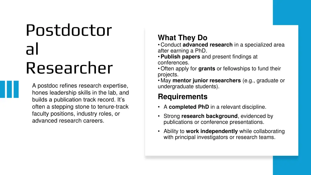 postdoctor al researcher