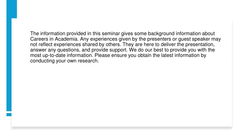 the information provided in this seminar gives