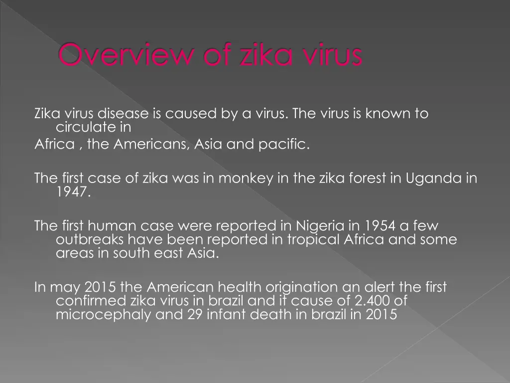 overview of zika virus