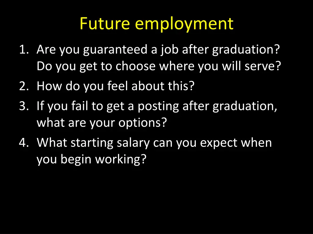 future employment