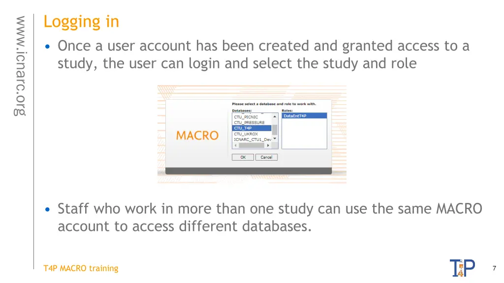 logging in once a user account has been created