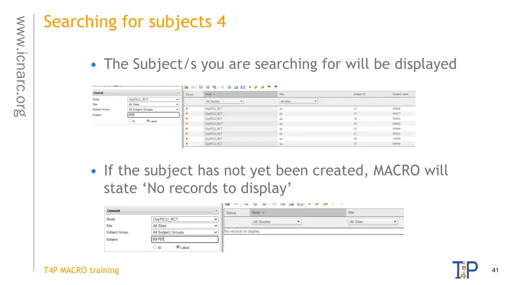 searching for subjects 4 1