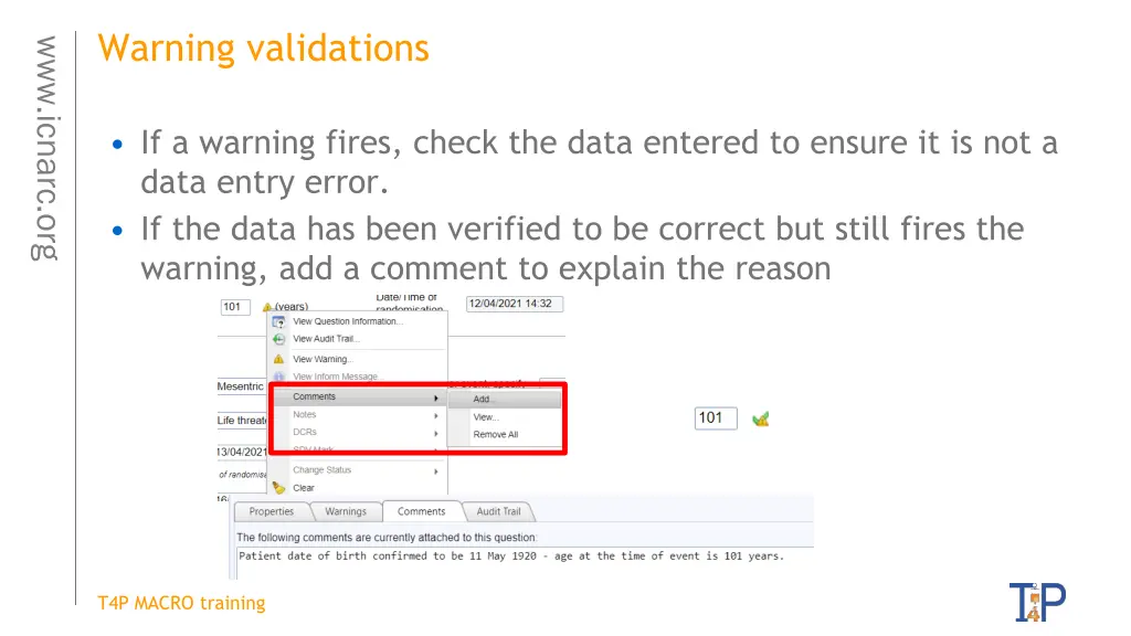 warning validations 2