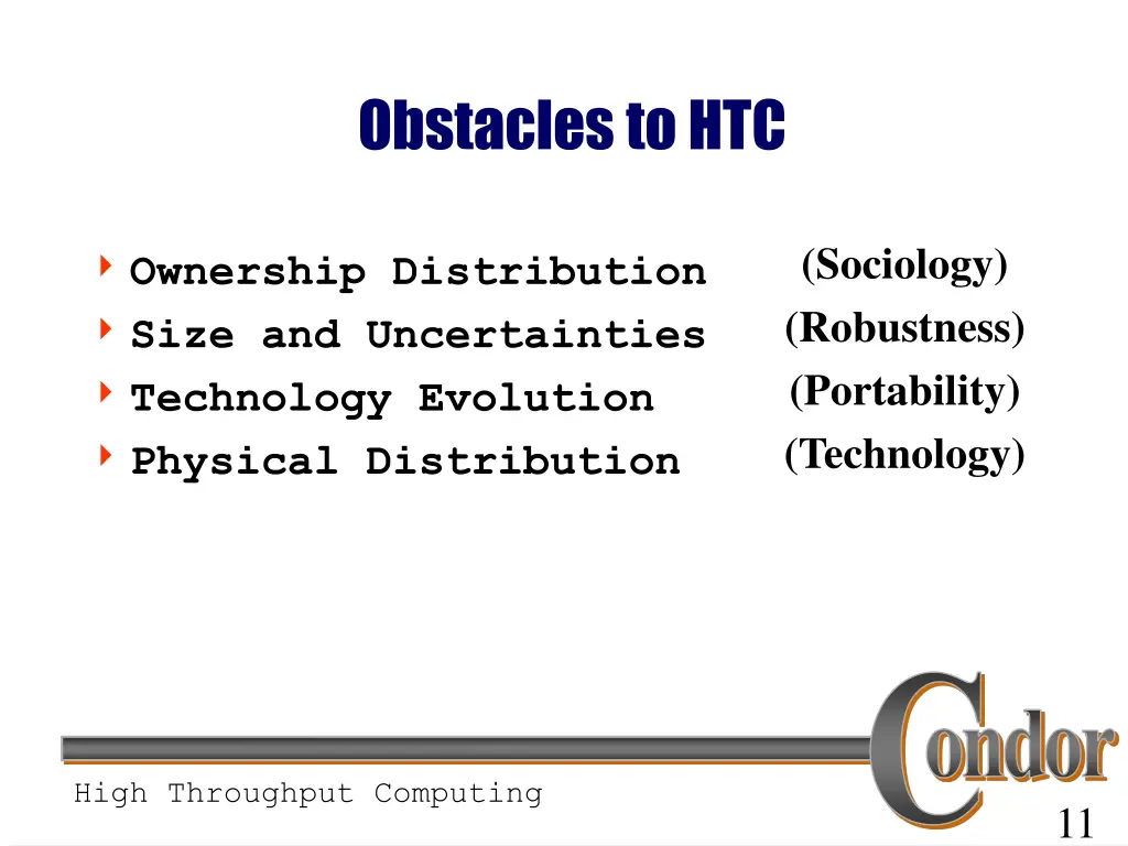obstacles to htc
