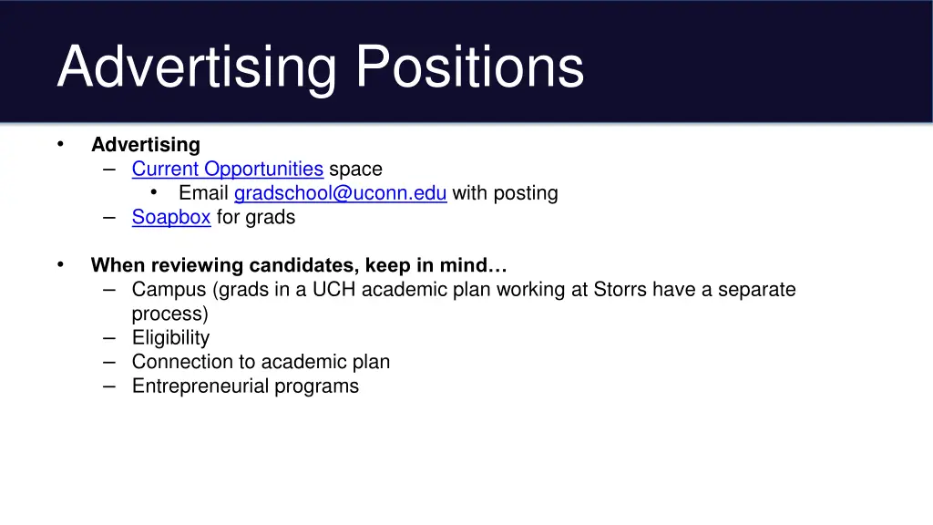 advertising positions