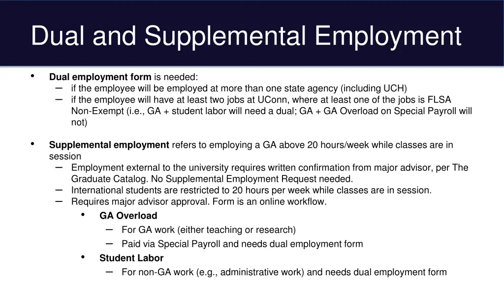 dual and supplemental employment