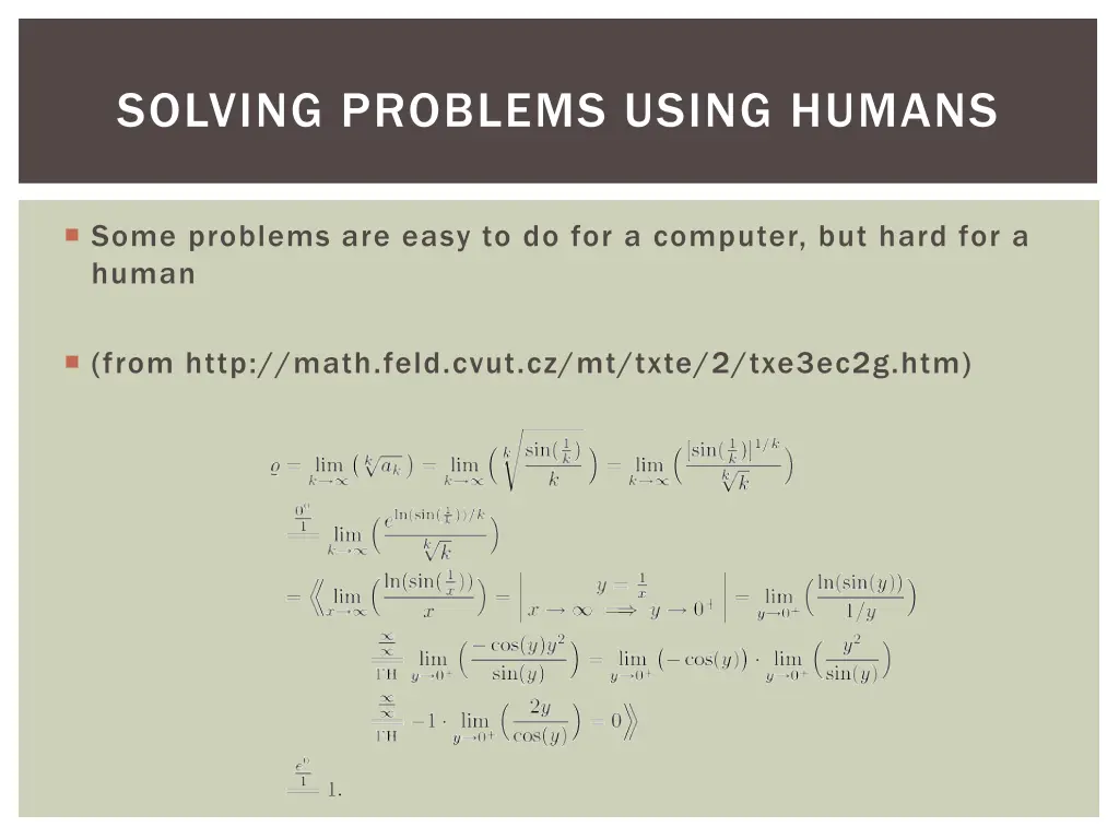 solving problems using humans