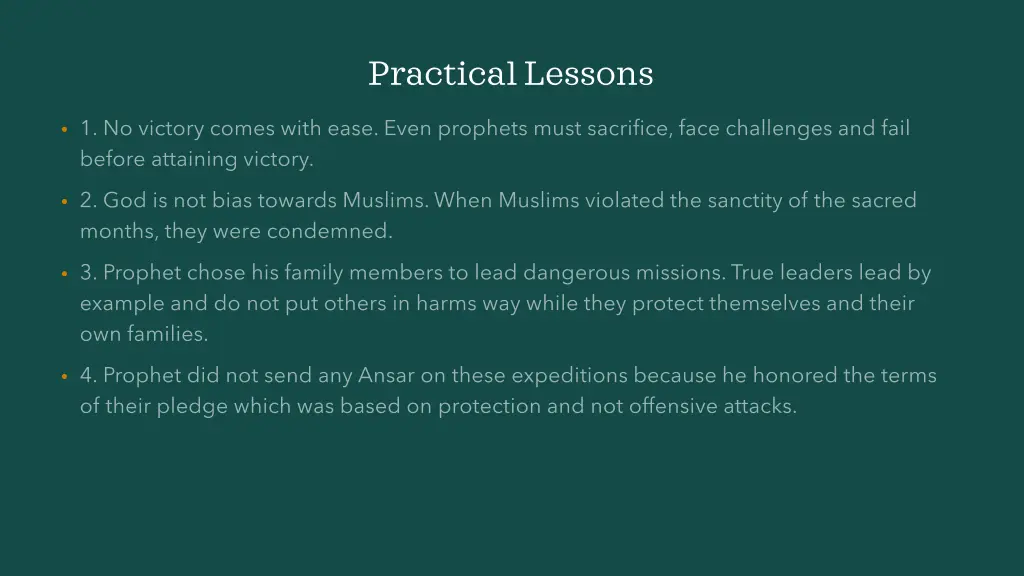practical lessons
