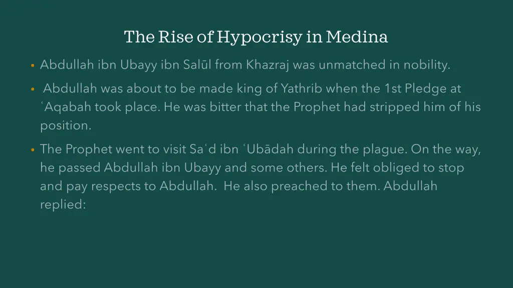 the rise of hypocrisy in medina