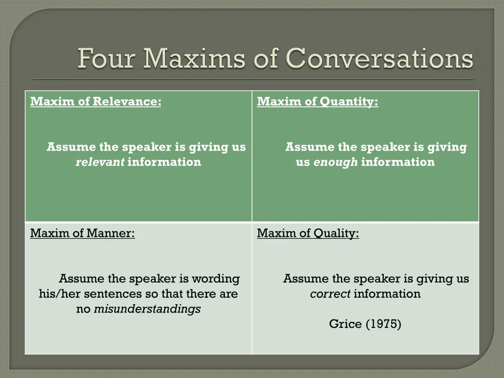 maxim of relevance