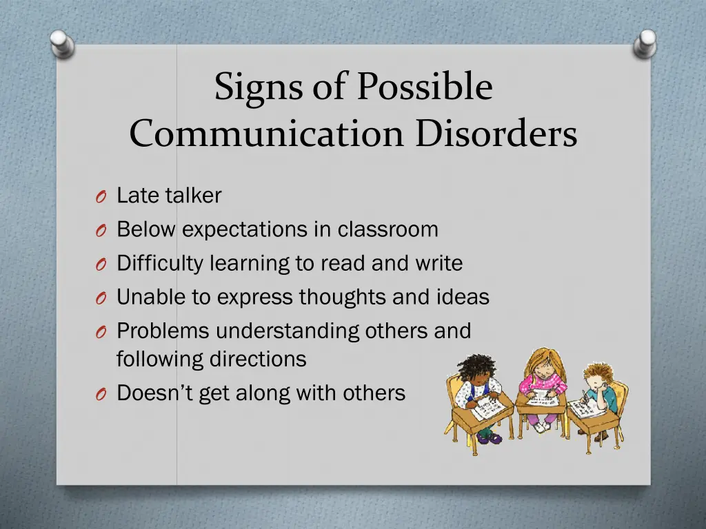 signs of possible communication disorders